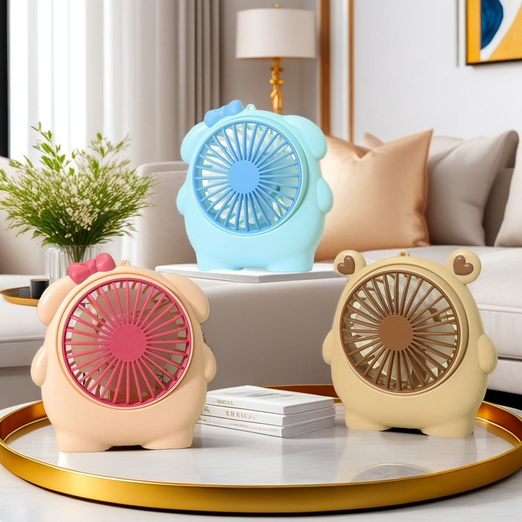Frauen Tragbarer Mini Handventilator mit Tierohren und USB-Ladefunktion Brehn