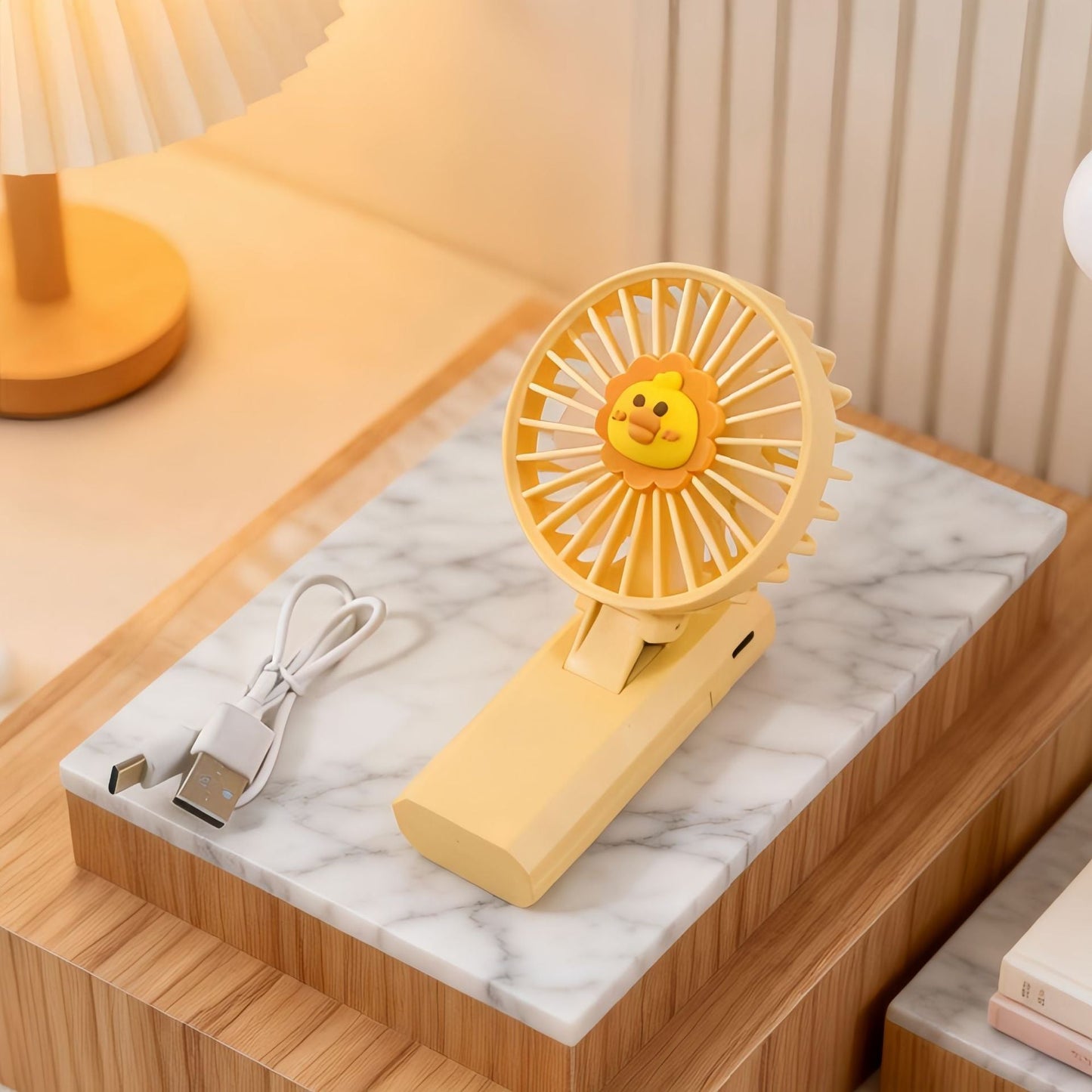 Frauen Tragbarer Mini Handventilator mit Süßem Löwendesign Brehn