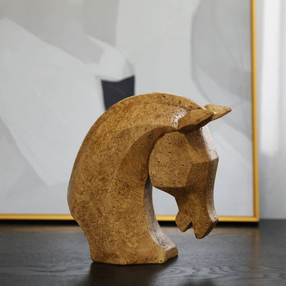 Abstrakte Pferdekopfskulptur