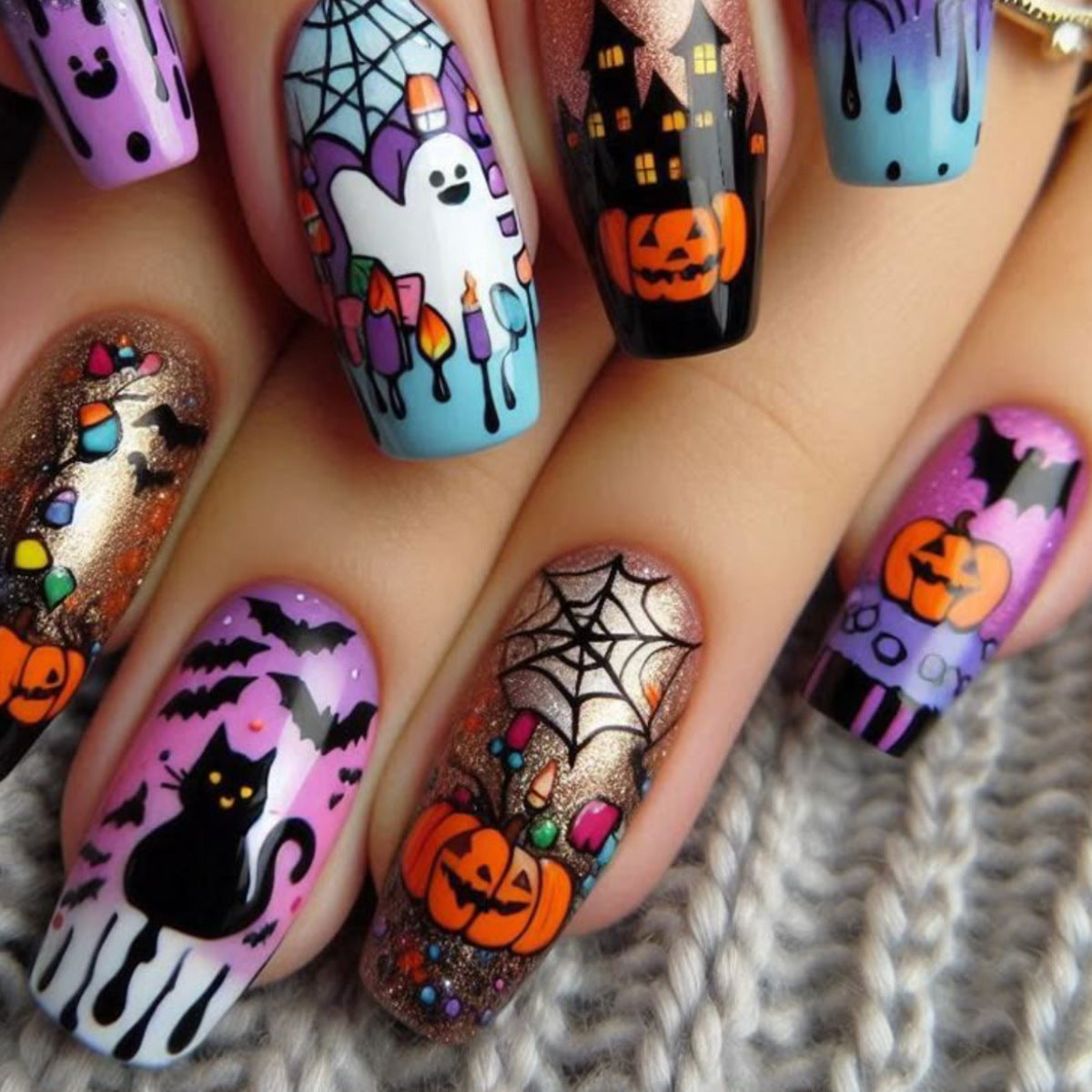 Halloween-Themen Nagelkunst Set Brehn
