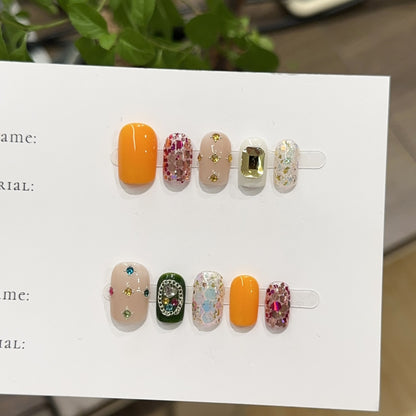 Dekorative Glitter Press-On Nagelkollektion