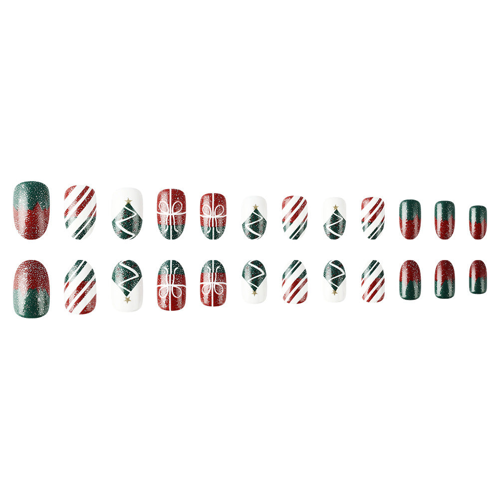 Festliche Weihnachten-Themen Press-On Nagelkunst Brehn