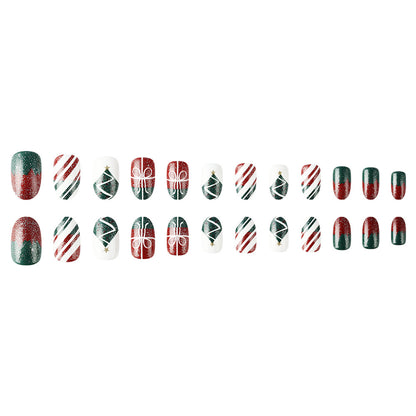 Festliche Weihnachten-Themen Press-On Nagelkunst Brehn