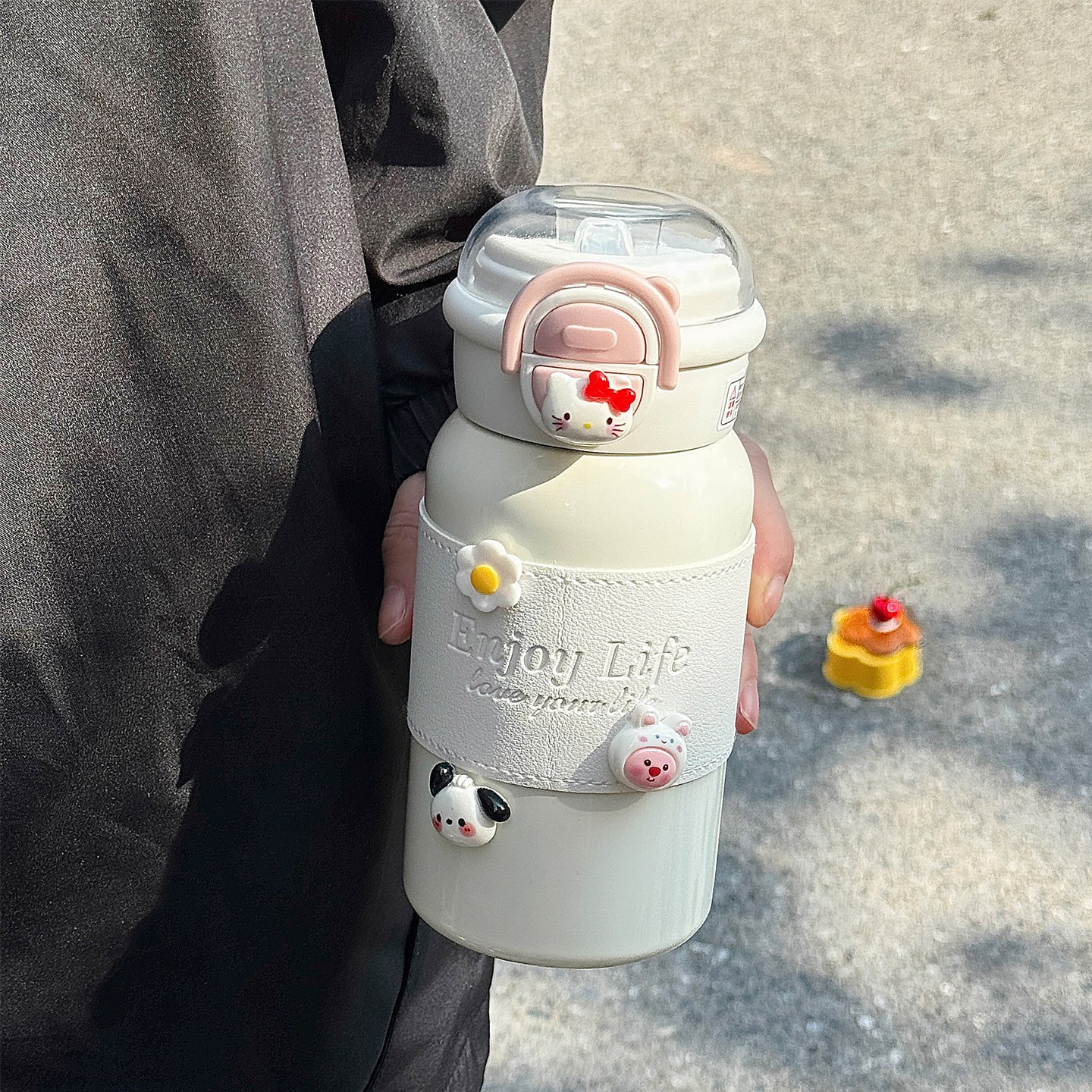 Damen multifunktionale Trinkflasche mit kreativen Silikon-Elementen Brehn