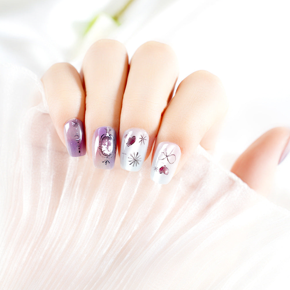 Premium Künstlerischer Press-On Nagelset Brehn
