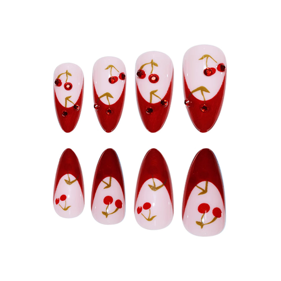 Künstlerisches Kirschblüten Press-On Nagelset Brehn