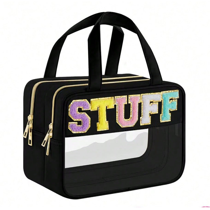 Durchsichtige Kosmetik-Organizer-Tasche mit Doppelreißverschluss Brehn