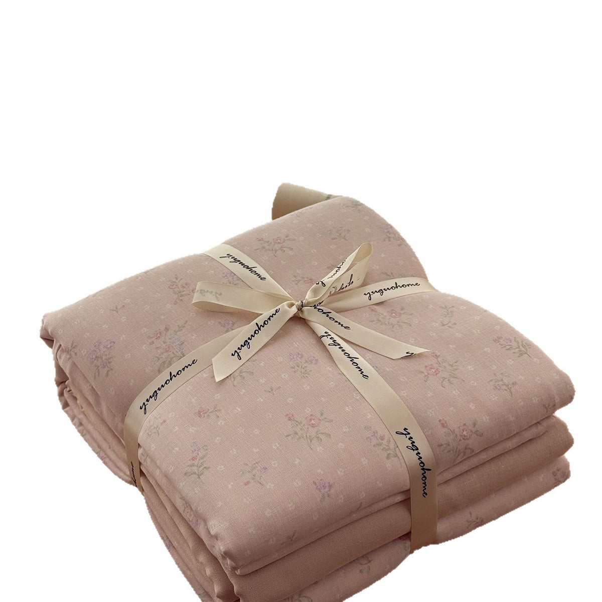 Blumenmuster Baumwolle-Leinen Bettbezug Geschenkset mit wendbarem Finish und tiefen Eckbändern