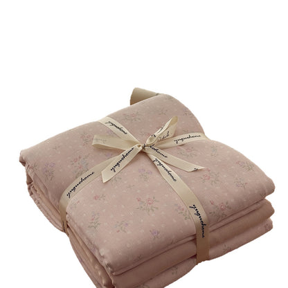 Blumenmuster Baumwolle-Leinen Bettbezug Geschenkset mit wendbarem Finish und tiefen Eckbändern
