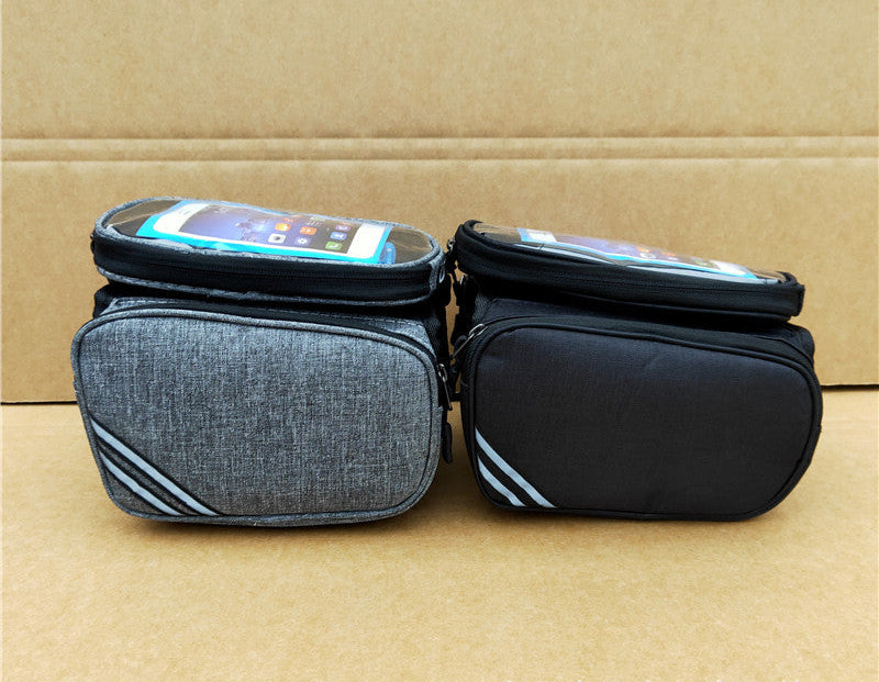 wasserdichte Fahrradlenkertasche mit Touchscreen-Oberseite und großzügigem Doppel-Compartiment und reflektierenden Akzenten Brehn