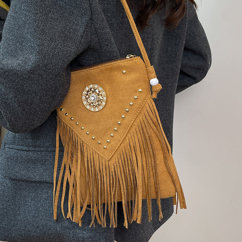 Bohemian Fransen Clutch Tasche
