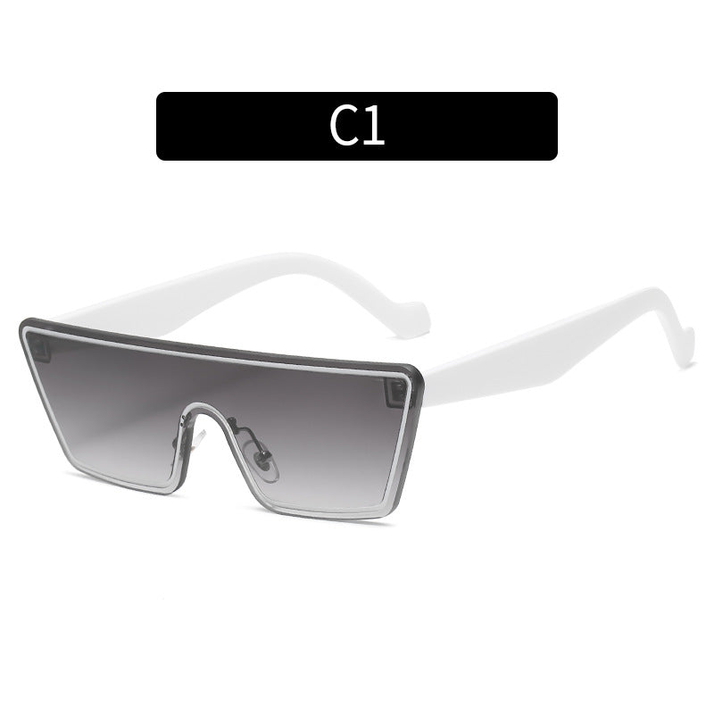 Übergroße geometrische Sonnenbrille trendiges Design