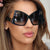 Damen oversized Sonnenbrille mit elegantem quadratischen Rahmen und schützendem UV-Schutz Brehn