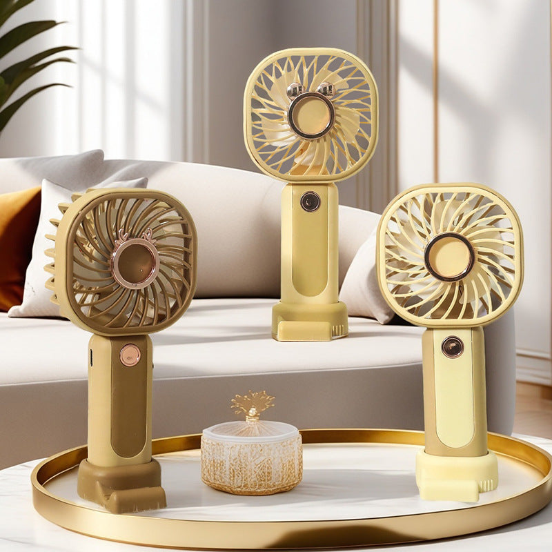 Damen Tragbarer Mini USB Ventilator mit Tier Löwen Design Brehn