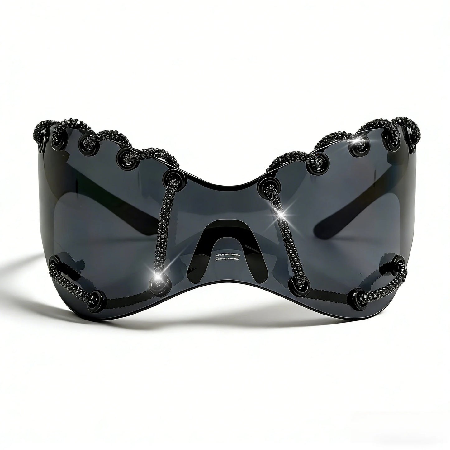 Damen extravagante Sonnenbrille mit einzigartigem Ketten-Design Brehn