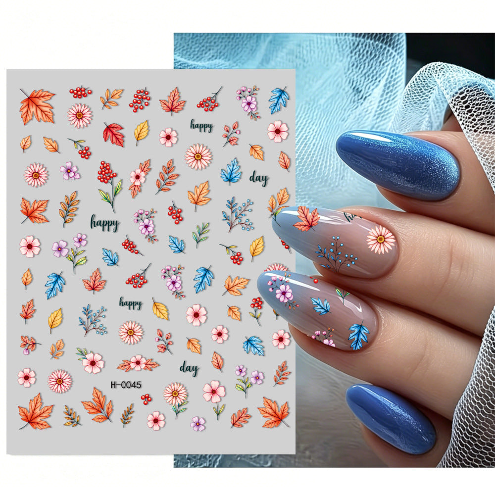 Florales Design Nagelkunst Aufkleber Set