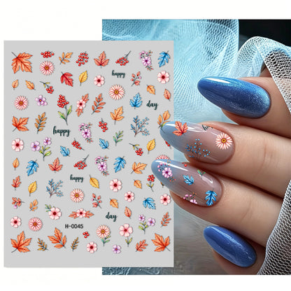 Florales Design Nagelkunst Aufkleber Set