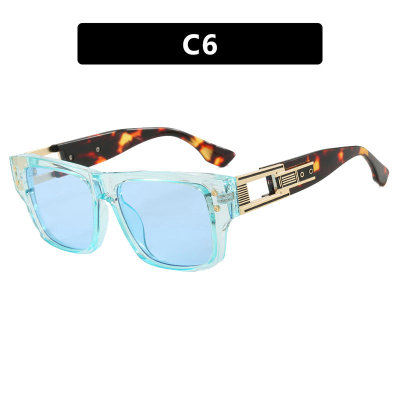 Damen modische quadratische Sonnenbrille mit eleganter goldener Zierstruktur Brehn