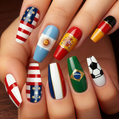 Kunstnägel mit nationalen Flaggenmotiven Brehn