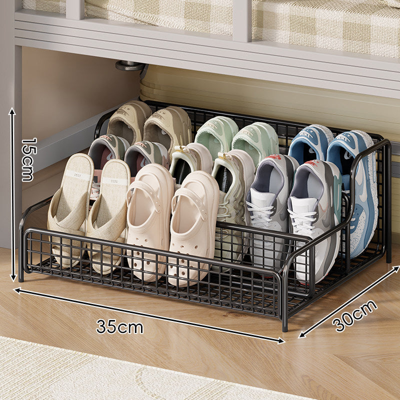 Kompakter drei-reihiger Low-Profile Draht-Schuh-Organizer-Regal