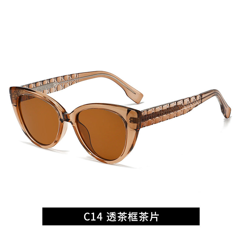 Damen Cat-Eye Sonnenbrille mit dekorativem Steg Brehn
