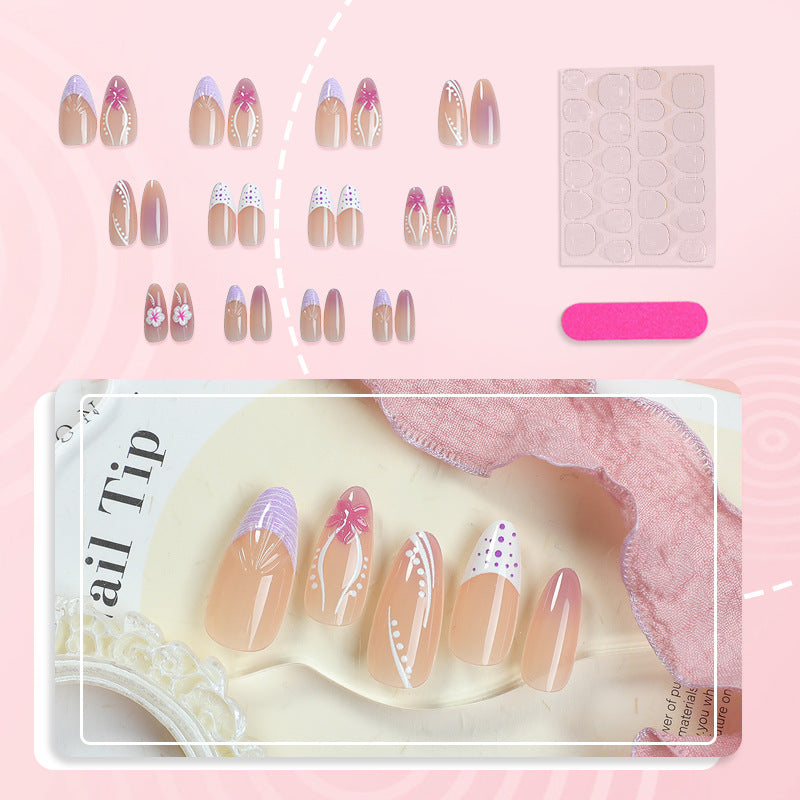 Blumen dekorative Press-On Nagel Set