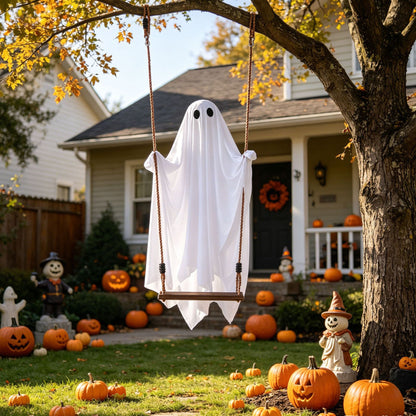Kinder-Halloween-Kostümkleid mit Schnürmieder, Tüllrock und gestreiften Kniestrümpfen