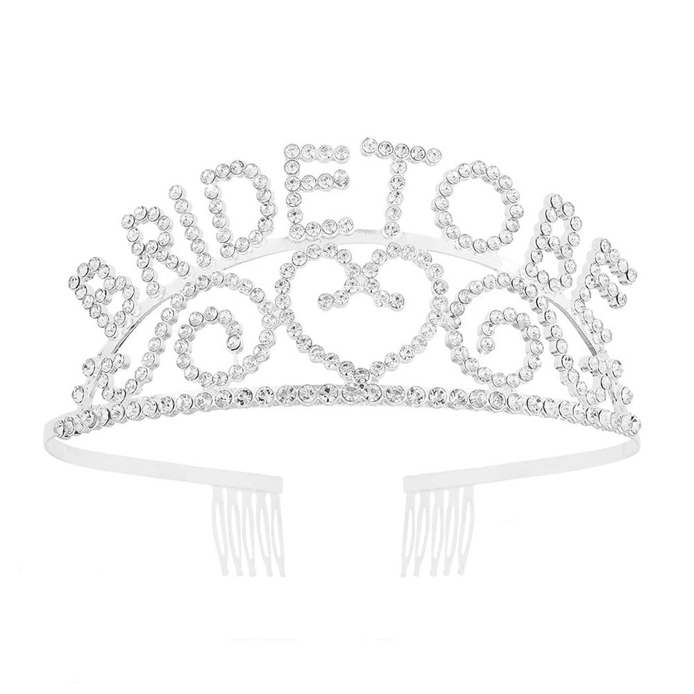 Damen Glitzernde Tiara mit Herzmotiven Brehn