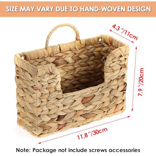 Wandregal Aus Naturbelassenem Holz mit Rattan-Einsätze Brehn
