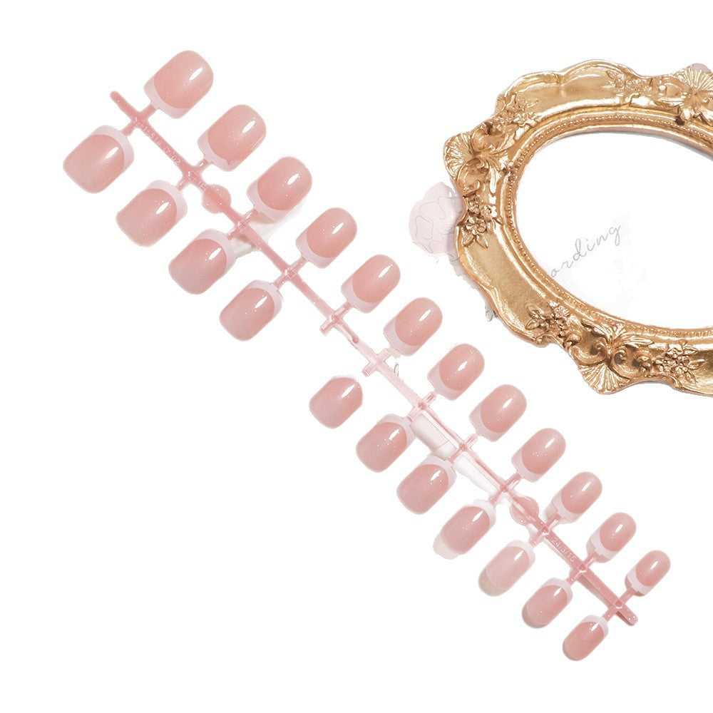 Glänzendes French Tip Press-On Nails Set Brehn