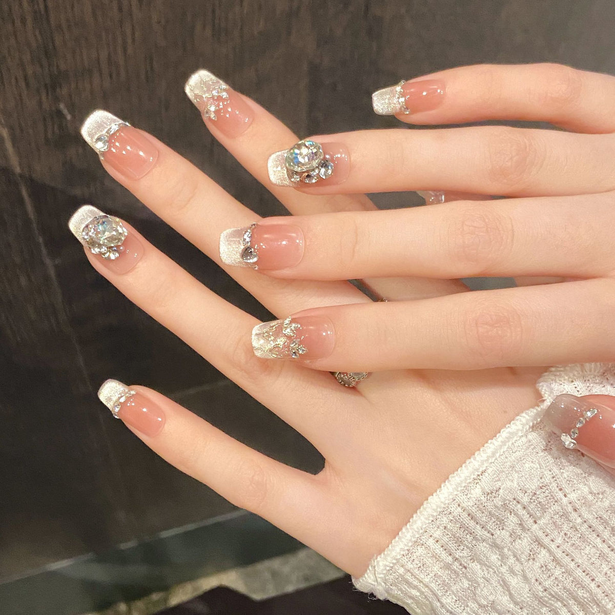 Dekoratives Kristall-akzentuiertes Druck-Nagelkunstset