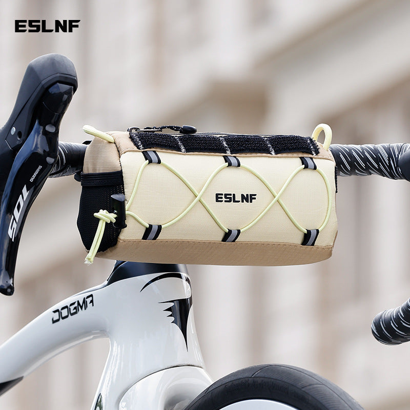 kompakte zylindrische Lenkertasche mit elastischem Bungee und universeller Klettbefestigung Brehn