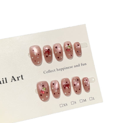 Dekoratives Nagelkunst-Set mit Kirschblütenmuster