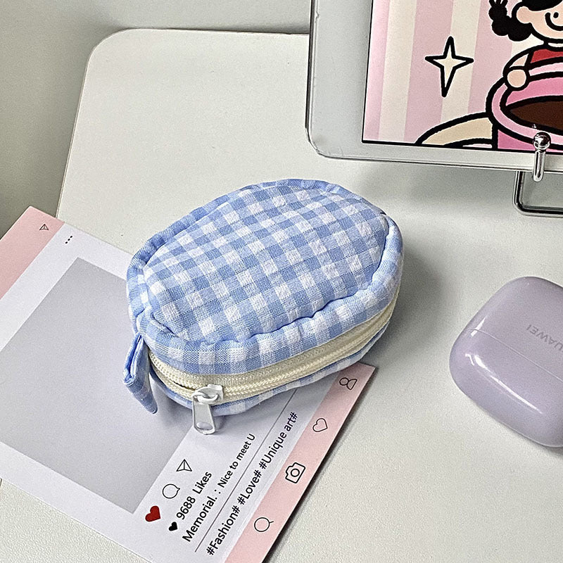 Handgefertigte Kosmetiktasche Im Gingham-Design Brehn