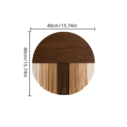 Wandbehang aus gefärbtem Garn und Holz