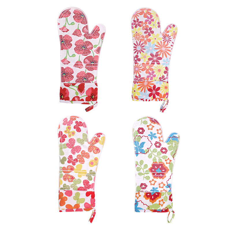 Florales Muster Silikon Ofenhandschuh