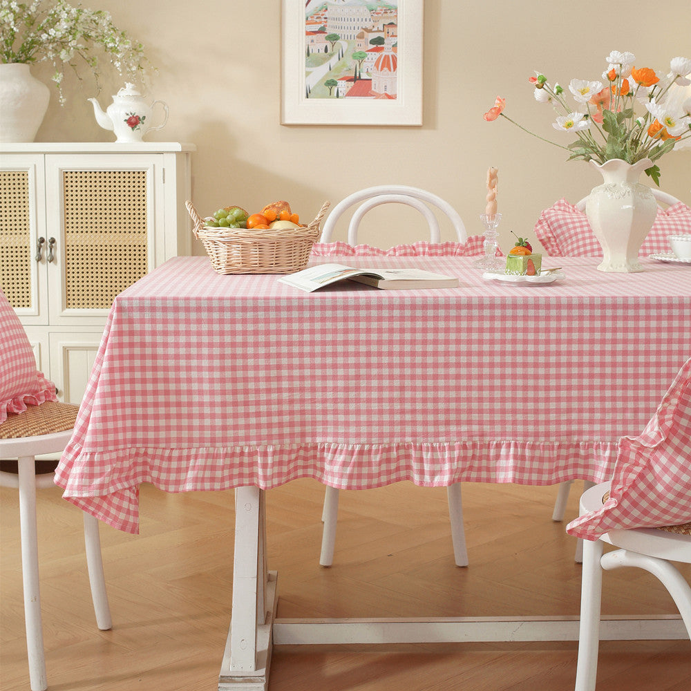 Vichy Rüschende Tischdecke
