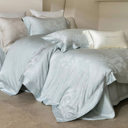 Luxus Floral Jacquard Sateen Bettbezug Set