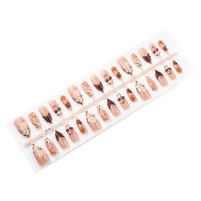 Künstlerisches florales und Kirsch-Press-On-Nageldesign-Set Brehn