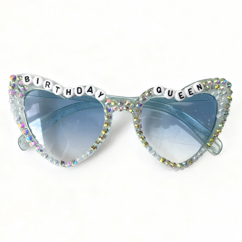 Rhinestone-besetzte Geburtstagsthema-Sonnenbrille Brehn