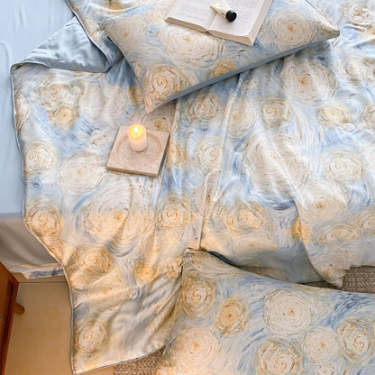 Bettwäsche-Garnitur aus Baumwollsatin mit dezentem Herz-Jacquard und seidig-glänzendem Finish Brehn
