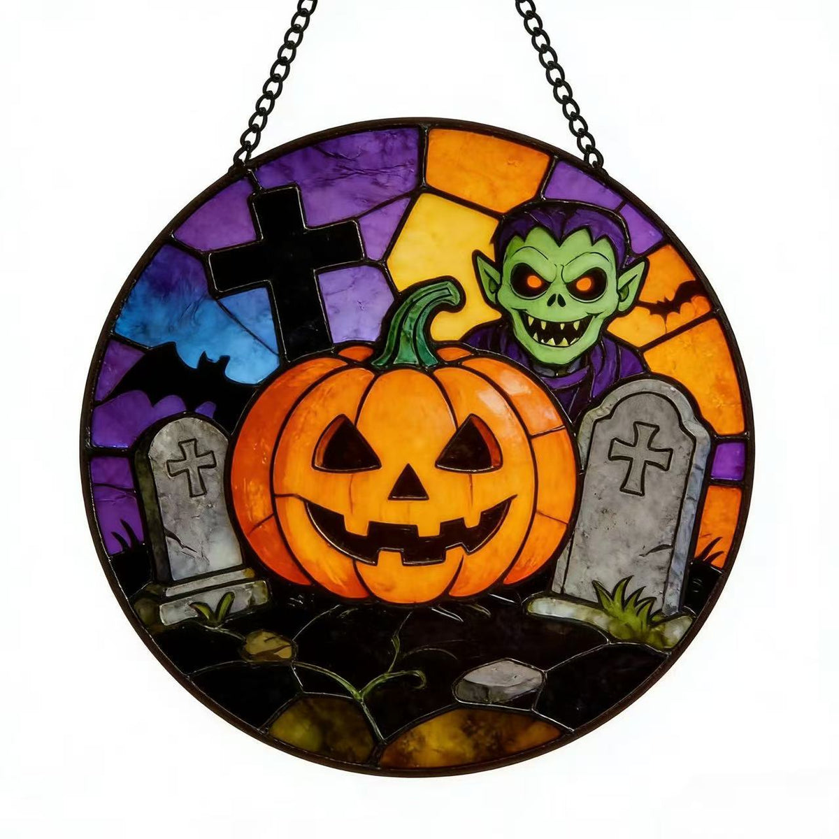 Dekorative Totenkopf Buntglas Wandkunst Brehn