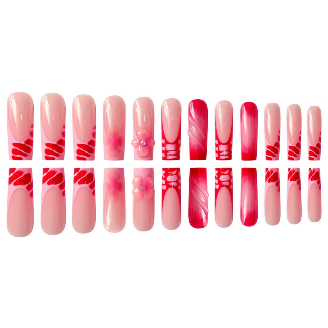 Glamorous Floral Press-On Nails Set Brehn