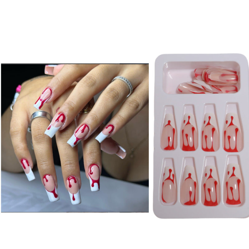 Künstlerisches Press-On Nageldesign mit Tropfeneffekt Brehn