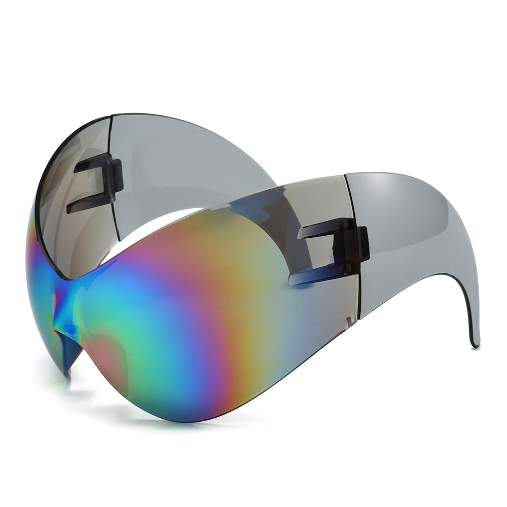 Oversized futuristische Schild Sonnenbrille Brehn