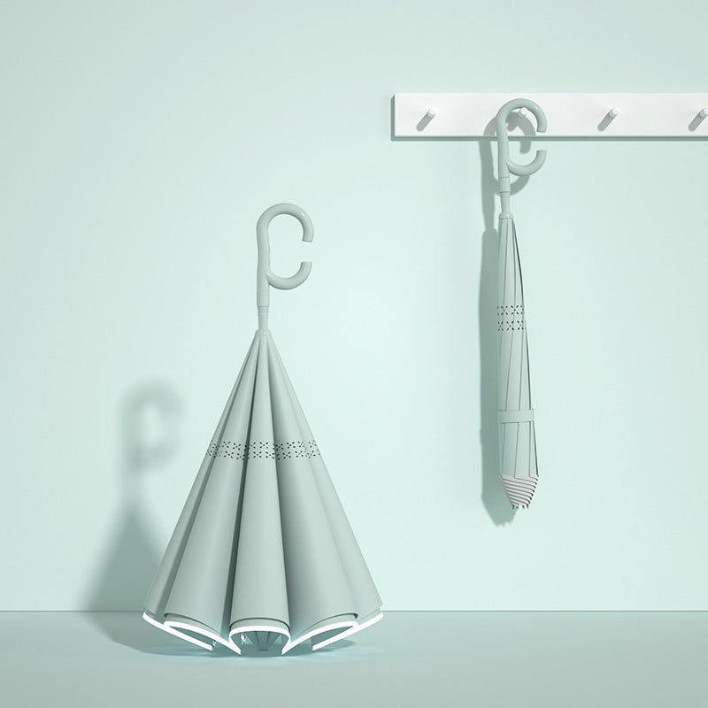Damen innovativer Mini-Faltschirm mit ergonomischem Handgriff Brehn