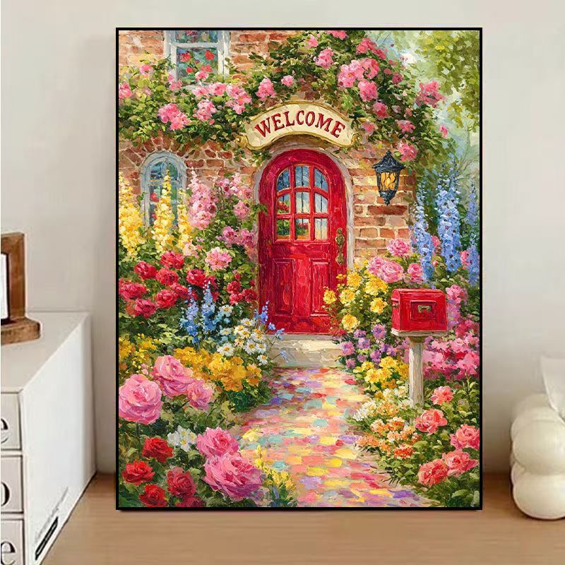 Charmante florale Willkommens-Leinwandkunst Brehn