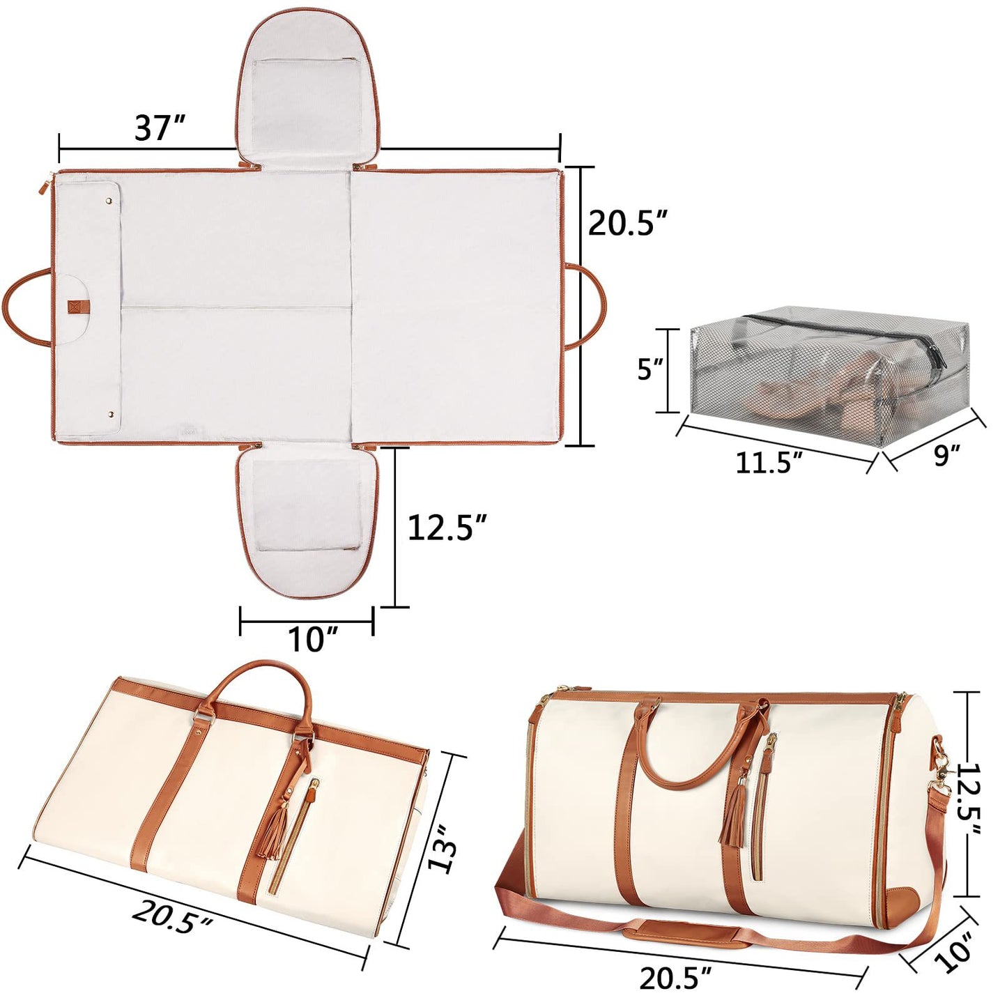 Stilvolle Reise-Tasche mit Integriertem Anzugfach Brehn
