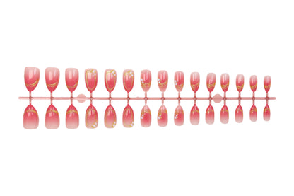 Kunstnagelset mit eleganten Ombré-Designs und Glitzerakzenten Brehn