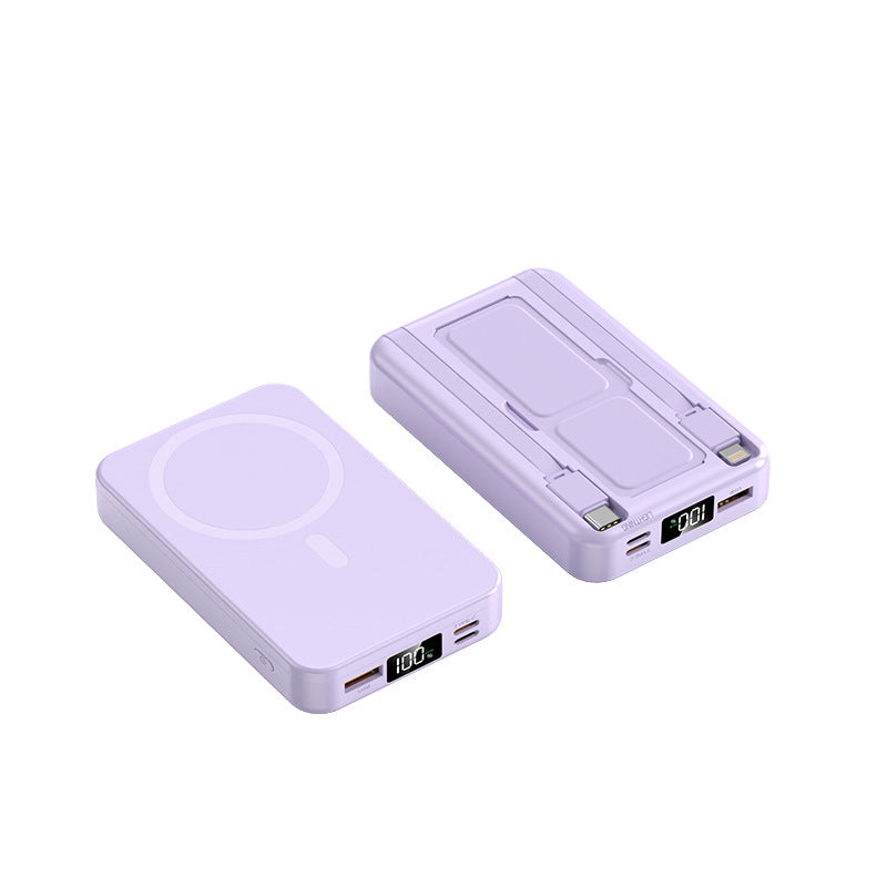 Tragbare Powerbank mit integrierter Qi-Ladefunktion und digitaler Kapazitätsanzeige Brehn